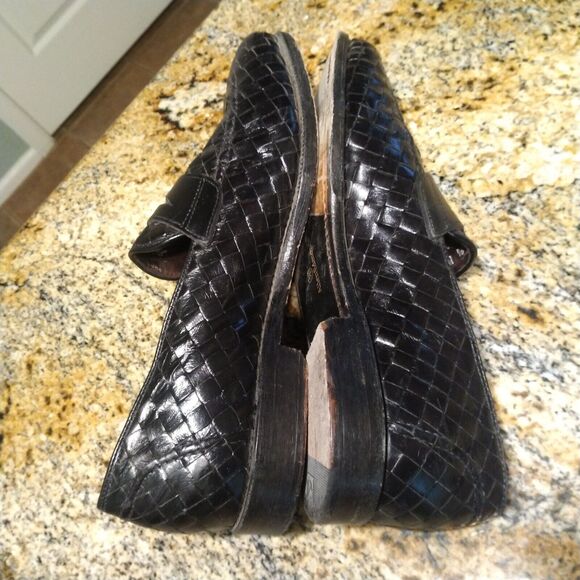 Allen Edmonds Sarasota 1072 Black Leather Weave Penny Loafers Slip On Men's 9.5B - Picture 6 of 15